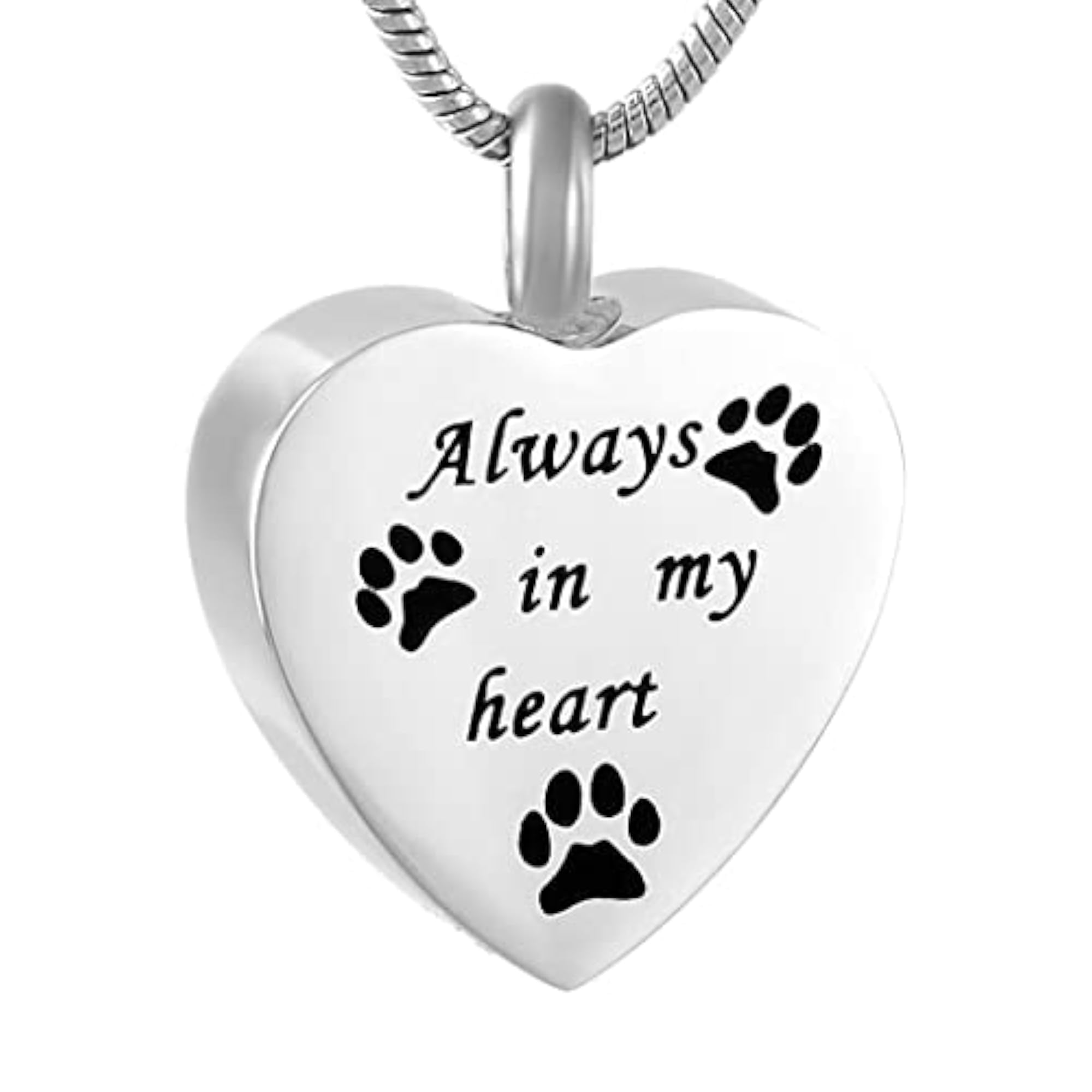 Stainless Steel Heart Cremation Urn Ashes Necklace