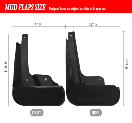 Image of Mud Flaps Mud Guards Fit for 2022-2024 Honda Civic, Front & Rear Mud Splash Guards Accessories - 4 Pc, Black