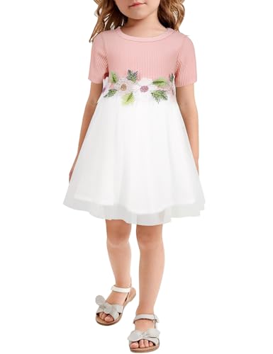 AGQT Kleider für Baby Mädchen Bestickt Tüll Tutu Blumenmädchen Kleid...