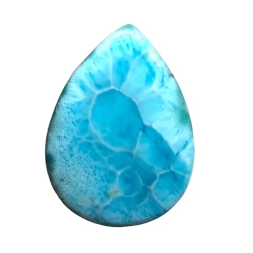 Larimar naturel taillé en poire 37x27mm pour réussir vos sertissages de pendentifs sans fêlure