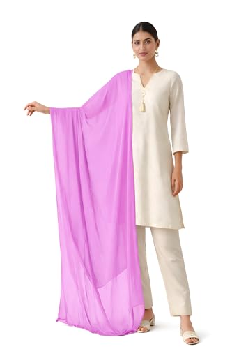 Image of MYRAH Chiffon Solid Casual Daily Use Dupatta For Women's & Girls Length - 2.50 Meter