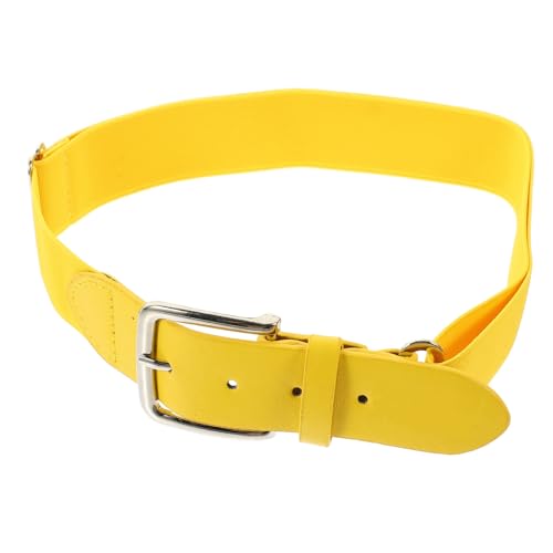 Yardwe Stufenlos Verstellbarer Elastischer Baseball Gürtel Für Herren Und Damen Mit Kunstleder Und Metallring Sportgürtel Für Outdoor Freizeit Und Baseball