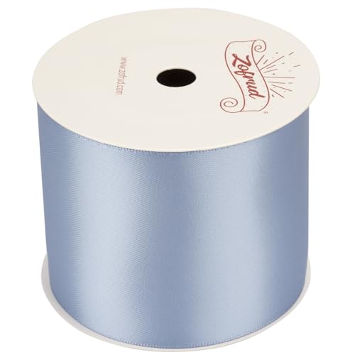 Zofrud French Blue Satin Ribbon 63mm x 9 Meters - Large Ribbon Ideal for Bows Gift Wrapping, Flower Bouquet, and Crafts - Image 2