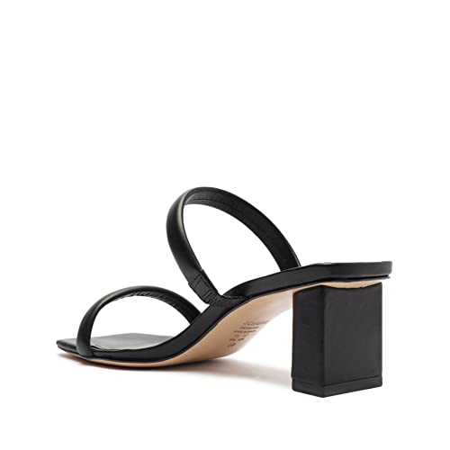 Image of SCHUTZ Women's Ully Lo Double Strap Slip-On Heeled Sandal, Black, Size 9.5