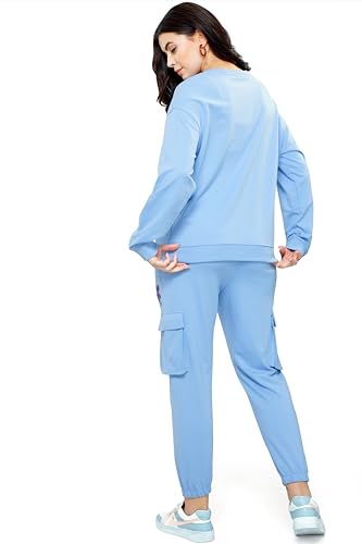 Image of ZEYO Women Cotton Track Suit Conversational Printed Co-ords Set