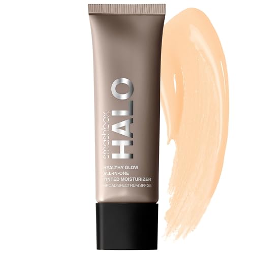 Smashbox Halo Healthy Glow Tinted Moisturizer with SPF 25 | 24-Hour Hydrating Skin Tint with Buildable Coverage and Dewy Finish | Hyaluronic Acid &amp; Niacinamide for Face