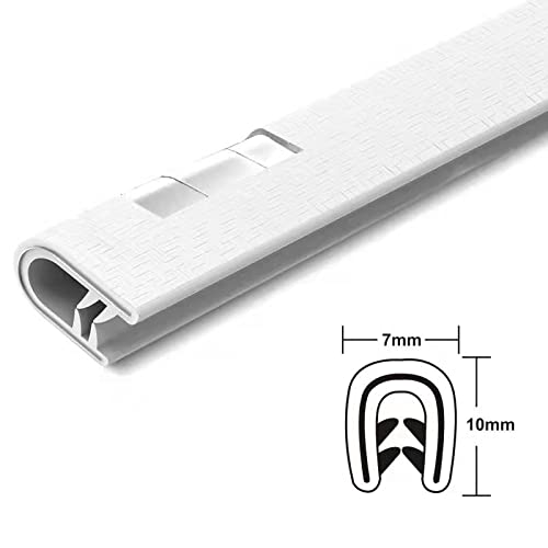 LY8 Car Door Edge Guards No Glue White 32Ft(10M) Universal Fit Rubber U Shape for Cars,(White 10M)