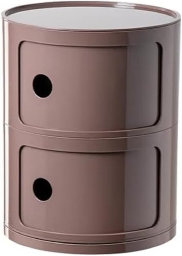Unidad de almacenamiento redonda de plástico totalmente montada, contenedor versátil con cajones para dormitorio, baño, sala de estar, cocina, ideal para rollos de papel higiénico y estantes