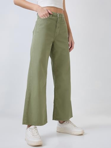 Image of Spykar High Rise Wide-Leg Loose Fit Jeans for Women