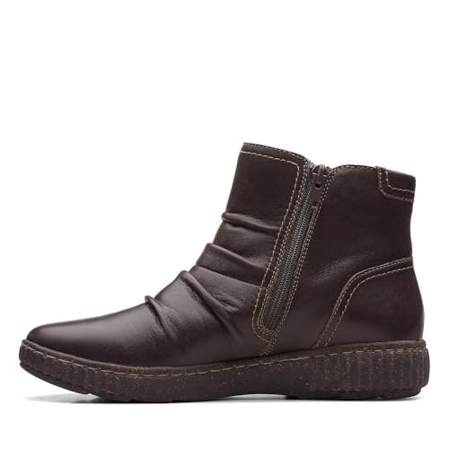 Clarks Clarks Collection Women's Caroline Orchid Ankle Boot, Dark Brown Leather, 7.5 Medium US