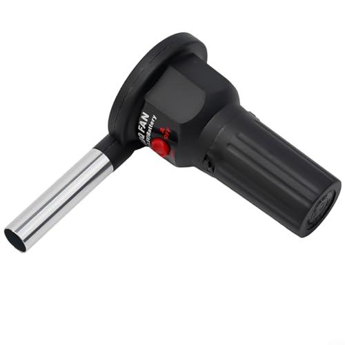 Ventilador eléctrico portátil para barbacoa, diseño ligero de mano con cuerpo de acero inoxidable y polipropileno, para cocinar al aire libre, picnic, camping y actividades de barbacoa de