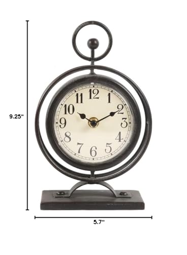 Jumbo Humble Small Vintage Metal Desk Clock, Decorative Table Clock For Living Room Decor, Silent Mantel Clock Farmhouse Shelf Decor Battery Operated thumb #7