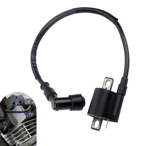 lekiliky Motorcycle Ignition Coil, 90 Degrees Waterproof High-voltage Ignition Module, Spark Plug Wire Ignitor Line Kit - Replacement for 50cc-250cc ATV, Dirt Bike, Scooter, Go Kart (Black)