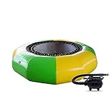 Aufblasbares Wassertrampolin Outdoor Splash Bouncer mit Elektrischer Inflator, Seilleiter, Festmacher Seile & Anker Bounce Plattform für Pools und Seen