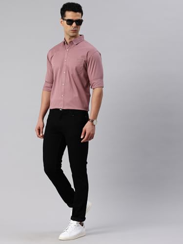 Image of Majestic Man Men's Cotton Slim Fit Solid Casual Shirt