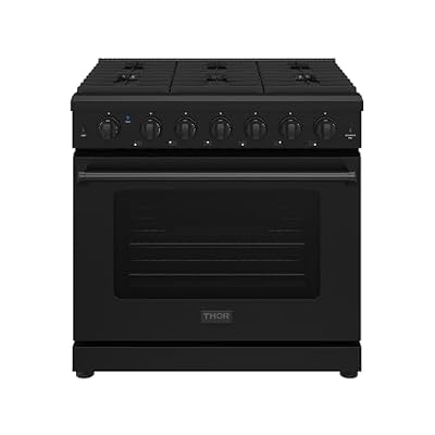 36 Inch Professional Liquid Propane Range in Black