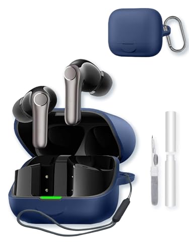 EarFun Air Pro 4+ �C���z���p�P�[�X�A�\�t�g�v���e�N�V�����ABOVUGAC �V���R�[���P�[�X�J�o�[ �L�[�`�F�[��&�N���[�j���O�L�b�g&�X�g���b�v�t�� EarFun Air Pro4 Plus�p-�u���[