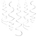 White Party Hanging Swirl Decorations Plastic Streamer for Ceiling, Pack of 28