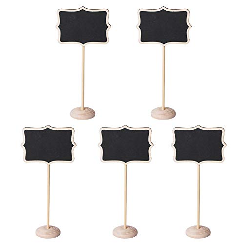 Alloet 5pcs Mini Wooden Chalk Blackboard Signs Chalkboard Message Board (Flower)