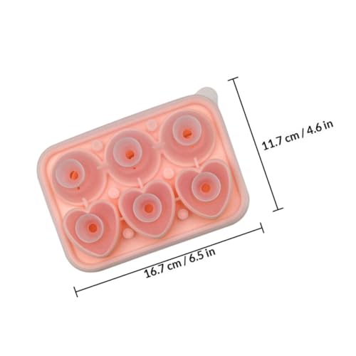 Molde para cubitos de hielo forma corazón grande de silicón rosa miniatura 2
