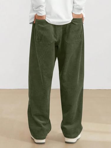 Image of ZAFUL Men's Corduroy Straight Leg Loose Fit Casual Pants