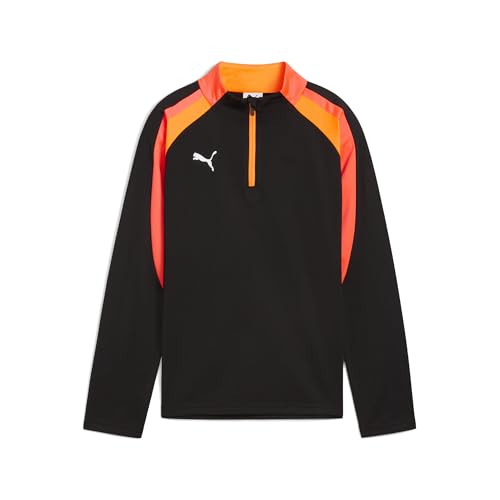 PUMA Unisex-Kinder IndividualLIGA 1/4 Zip Top Jr T-Shirts, PUMA Black-Heat Fire, – Ansicht 1