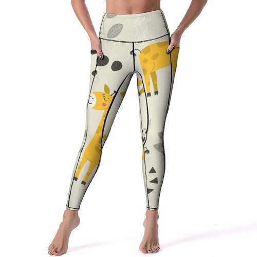 Legging de yoga girafe cartoon pour vos séances de fitness et vos joggings matinaux