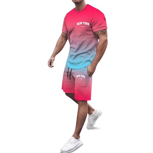Ensemble t-shirt imprimé ville homme coupe ample pour le sport décontracté