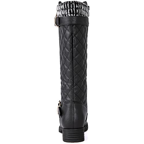 GLOBALWIN Women's Quilted Black Knee-High Fall Winter Fashion Riding Boots 8.5M - image 6