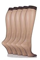 5 Pair Pack 15 Denier Matte finish Seamed shadow toe Thickness: Fine