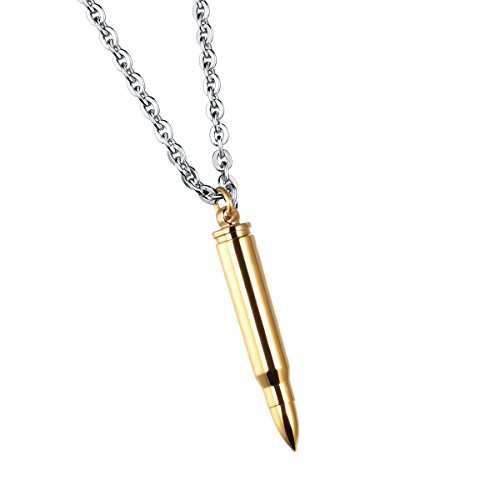 Bullet Ashes Necklace Holder Memorial Keepsake Stainless Steel Urn Pendant Necklace Cremation Jewelry