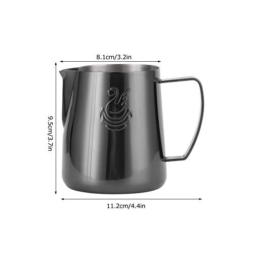 Jarra de espuma de leche de 400 ml, taza de leche de acero inoxidable, jarra, taza, taza para Barista Steam Cappuccino… - Imagen 3