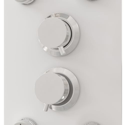 Panneau de douche avec tête cascade précipitant et jets de massage intégrés - 6