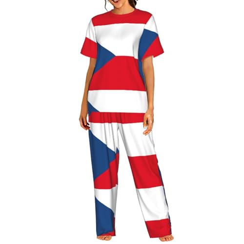 Pyjama imprimé République tchèque femme pour des nuits douces et moments de loisirs