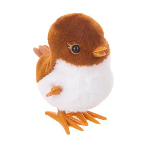 Hopping Sparrow Toy - 3.7 Inch Jumping Bird Plush | Soft Fabric Motion Bird - Interactive Plush Animal for Kids Birthday Gift Fu