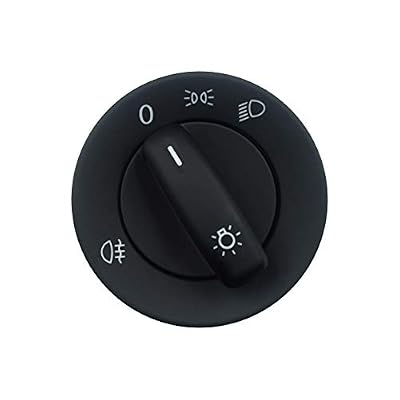 RuiWen VW006 Headlight Switch Knob w/Rear Fog Light Foglamp Compatible with 2004-2013 VW Golf 2005-2013 Jetta, 2005-2014 Passat B6 CC Golf MK5 MK6 Rabbit