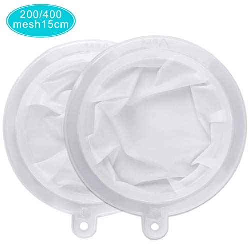 HAUSPROFI - Filtro Compatible para Embudo de Cocina 5 Pulgadas / 13cm y 200+400 filtros de Malla Jam para la Transferencia de Ingredientes líquidos (Zumo, Leche, café, Vino etc.).