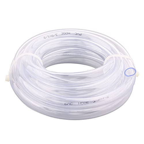 Derpipe Clear Vinyl Tubing - 3/8" Id 1/2" Od Pvc Tube Food Grade Flexible Plastic Pipe Hose For Homebrewing, Siphon Pump 3 Meters(10Ft) Length #TOP1