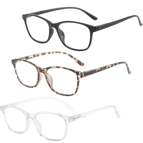 SSLGLS100 Nearsighted Glasses Myopia Glasses For Women Men Lightweight Distance Glasses For Driving With Spring Hinge (clear&black&tortoiseshell -1.5 Diopters)
