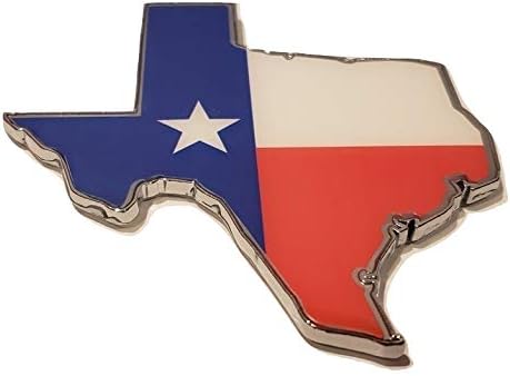 Calcomanía grande de 3.5 pulgadas con diseño de bandera de Texas, edición estatal, emblema, Longhorn Lone Star, metal, universal, adhesiva,