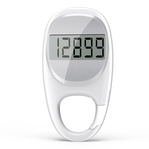 Simple Pedometer for Walking, Accurate Step Tracker with Carabiner, 3D Step Counter for Men Women Kids Seniors