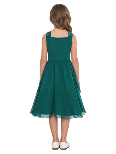 Vestido fiesta niñas cuello en V sin mangas para ceremonia de boda etiqueta y damitas de honor 2