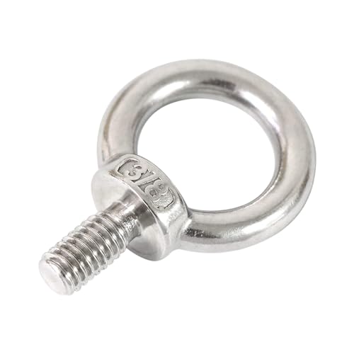 Qlvily EBS-3 4 Packs 316 Stainless Steel 3/8 Inch Unc Eye Bolt, Machinery Shoulder Eyebolts, Lifting Ring Threaded Eyebolt thumb #3