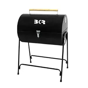 BKR Charcoal Barbeque Grill with 8 Skewers, Gloves, Tong & Charcoal Tray