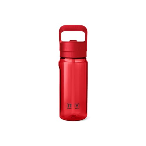 Image of YETI Yonder 600 ml /20 oz Water Bottle with Yonder Straw Cap, Rescue Red