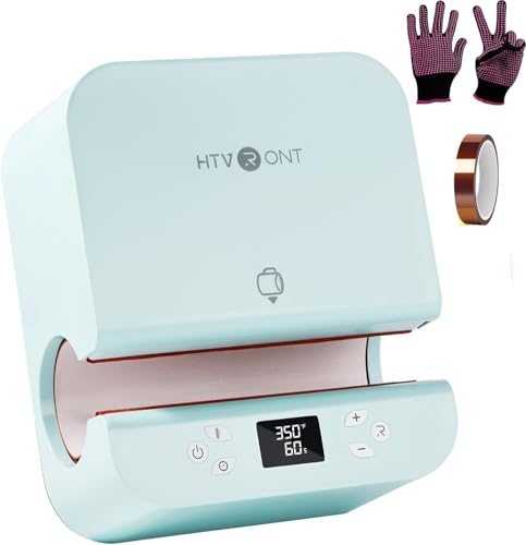 HTVRONT Auto Tumbler Heat Press Machine - Mug Heat Press Heat Up Fast & Even Professional Tumbler Press High-Security for 2.95-3.18inch Sublimation Tumblers Cups Glasses and Mugs (Light Blue)