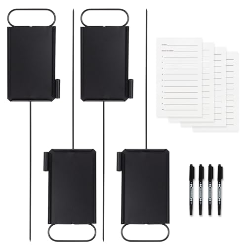 Niyanghome 4 Pcs Closest to The Pin Marker - Golf Metal Proximity Marker with 50 Sheets Cards and 4 Pens, Stainless Steel Golf Marker Golf Signs for Long Drive Putting Competition