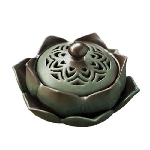 Brûleur d'encens antique lotus en céramique style chinois