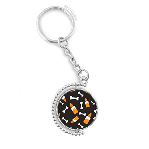 Llavero de vela de Halloween rotativo con anillo de cadena duradero