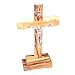Holy Land Market Olive Wood Standing Cross with Crucifix. (5 Inch)